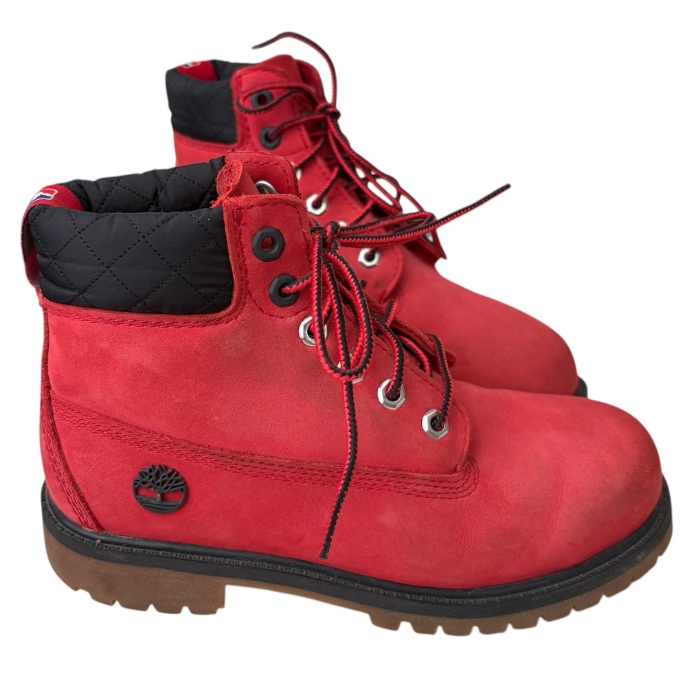 Timberland Boys' NBA 6 In Premium Nubuck Waterproof 'Chicago Bulls' Boot Sz 2.5